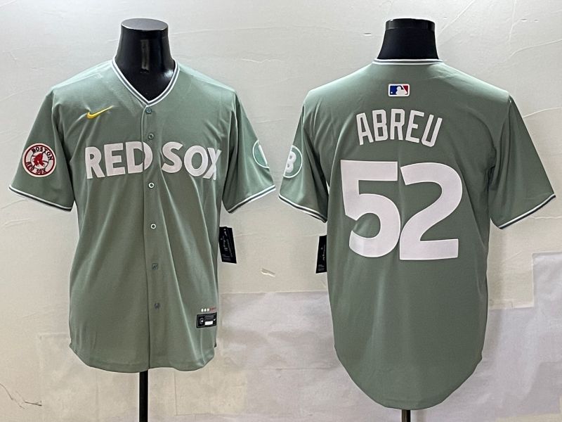 Men Boston Red Sox #52 Abreu Green Joint Name Game Nike 2025 MLB Jersey style 6->boston red sox->MLB Jersey